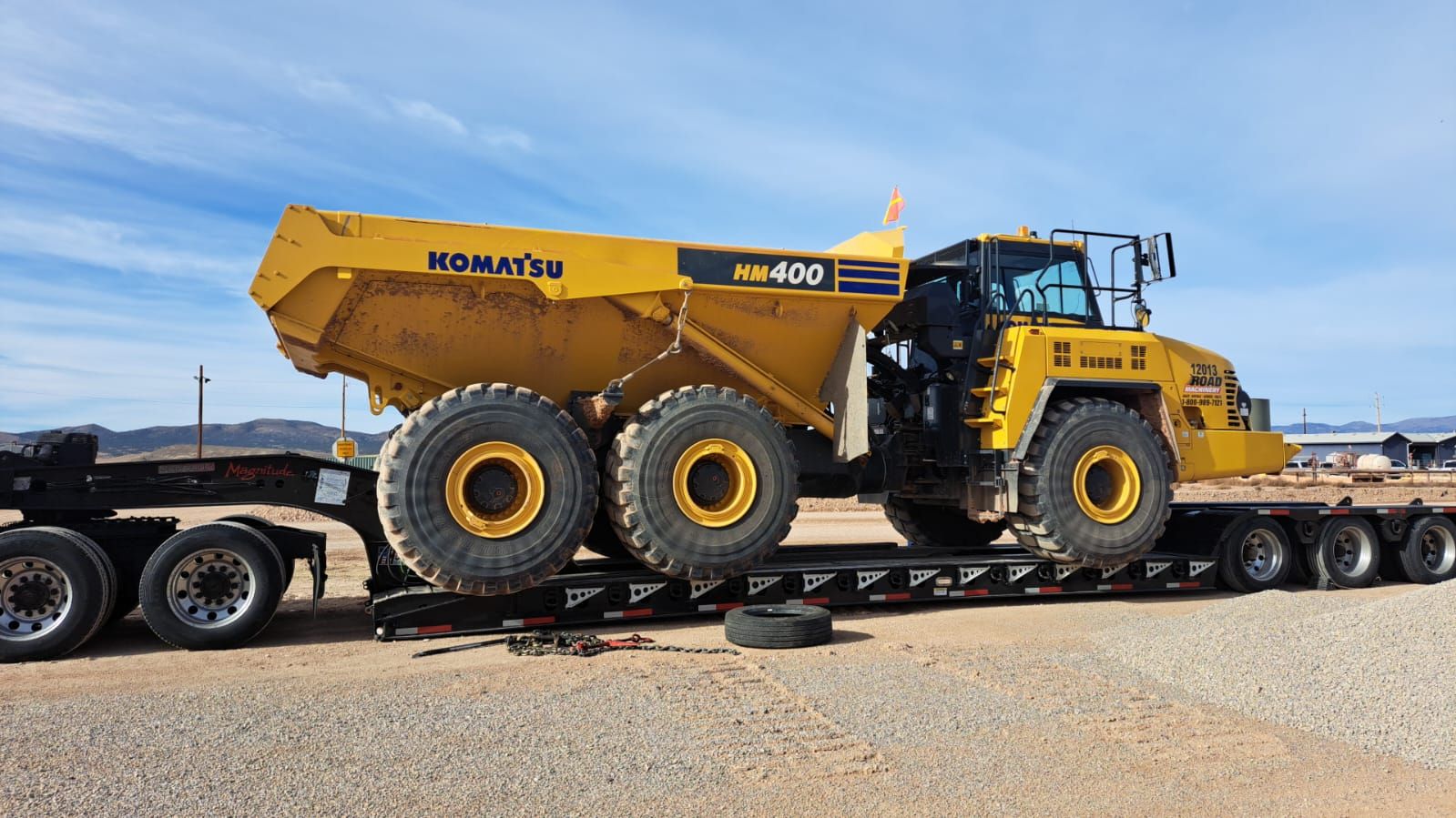 Komatsu dump truck at construction site